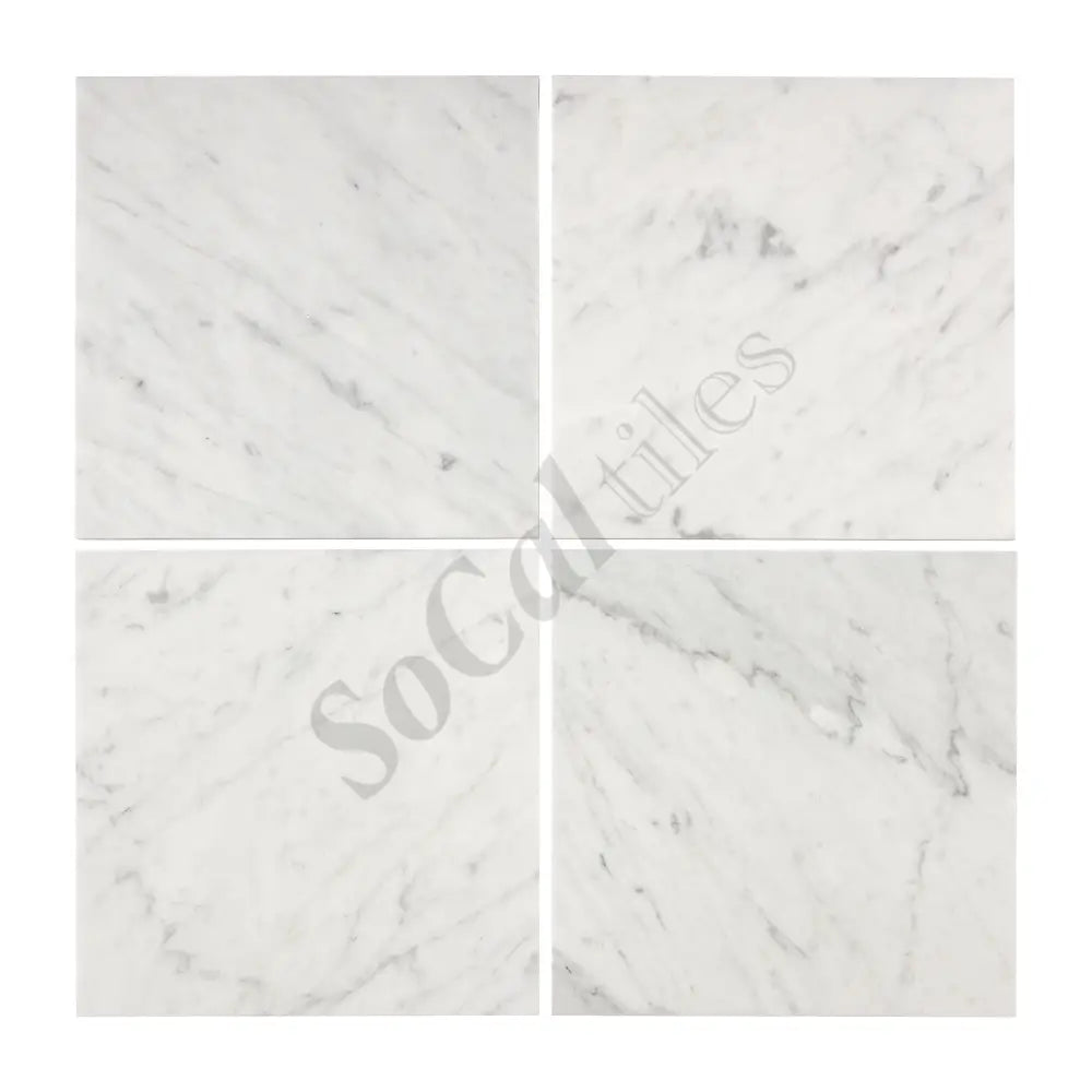 Bianco Carrara White Marble 4’’ X 4’’ Tile Micro-Beveled Wall Tile