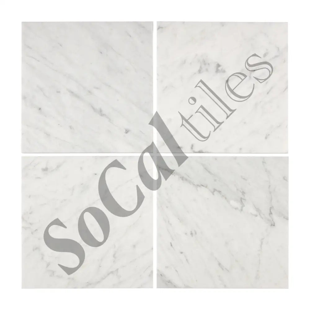 Bianco Carrara White Marble 4’’ X 4’’ Tile Micro-Beveled Wall Tile