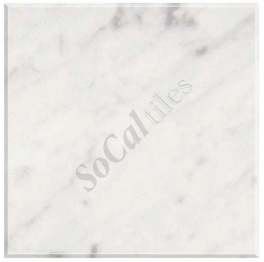 Bianco Carrara White Marble 4’’ X 4’’ Tile Micro-Beveled Wall Tile