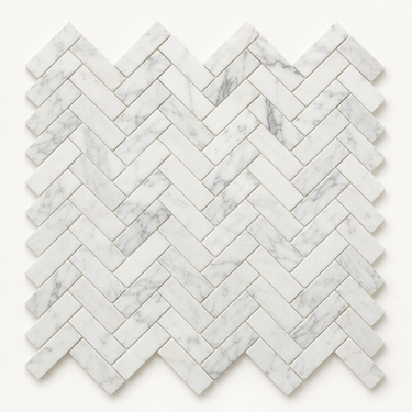 Bianco Congelato Dolomite Mosaic - 1x2 Herringbone