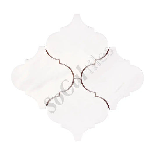 Bianco Dolomite 6’’ Arabesque Lantern Mosaic Polished/Honed Backsplash Tile