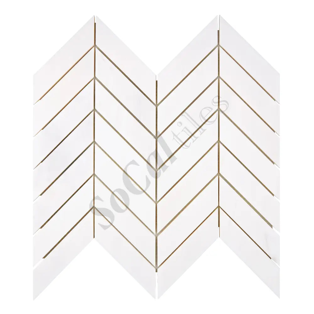 Bianco Dolomite Chevron Mosaic Polished/Honed Backsplash Tile