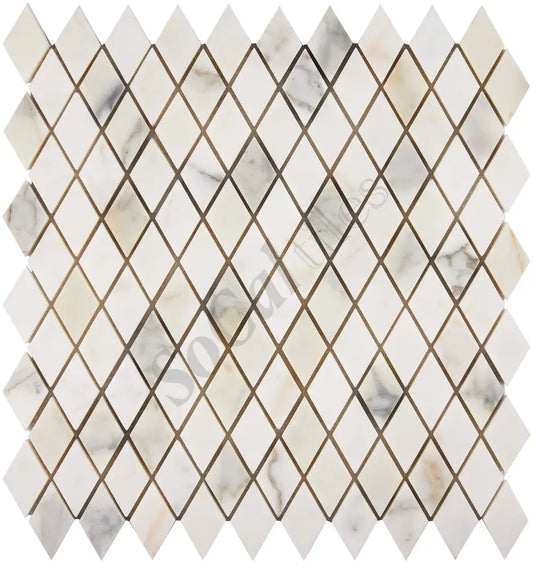 Calacatta Gold Marble 1’’ X 2’’ Diamond Mosaic Wall Tile