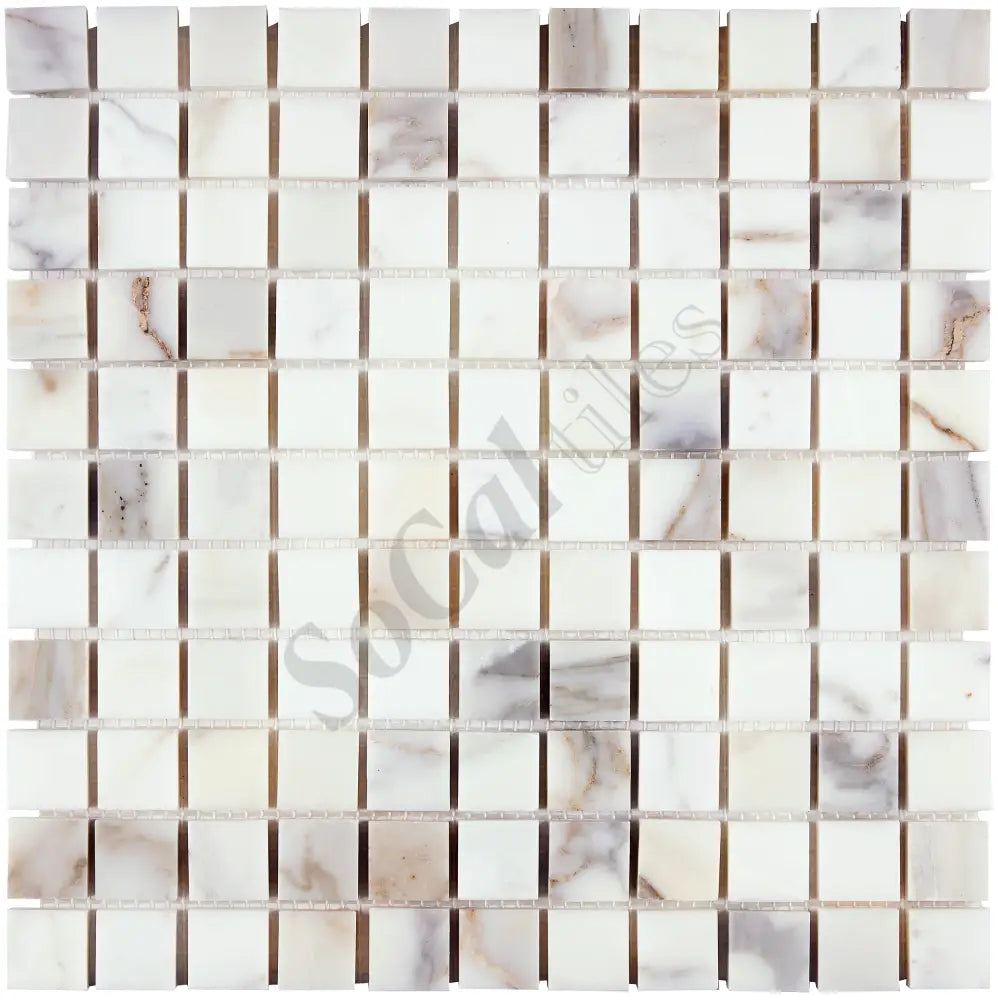 Calacatta Gold Marble 1’’ X 1’’ Mosaic Wall Tile
