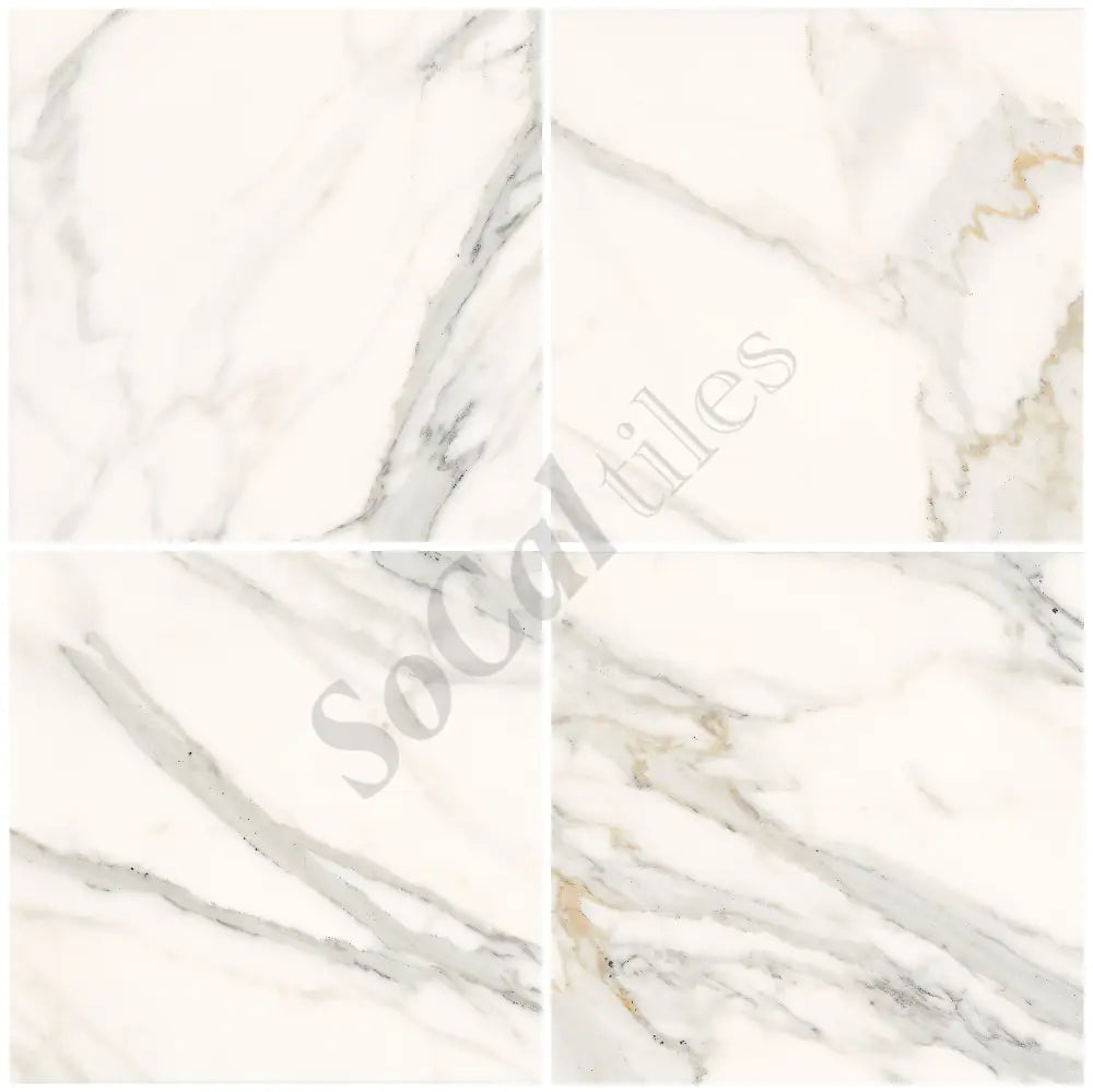 Calacatta Gold Marble 12’’ X 12’’ Tile Micro-Beveled Wall Tile
