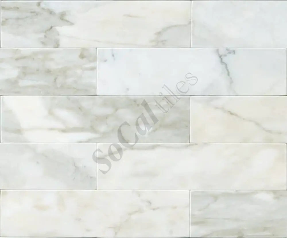 Calacatta Gold Marble 2’’ X 8’’ Tile Micro-Beveled Wall Tile