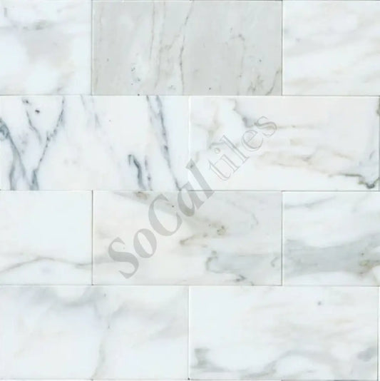 Calacatta Gold Marble 3’’ X 6’’ Tile Micro-Beveled Wall Tile