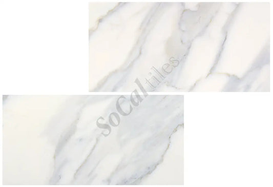 Calacatta Gold Marble 6’’ X 12’’ Tile Micro-Beveled Wall Tile