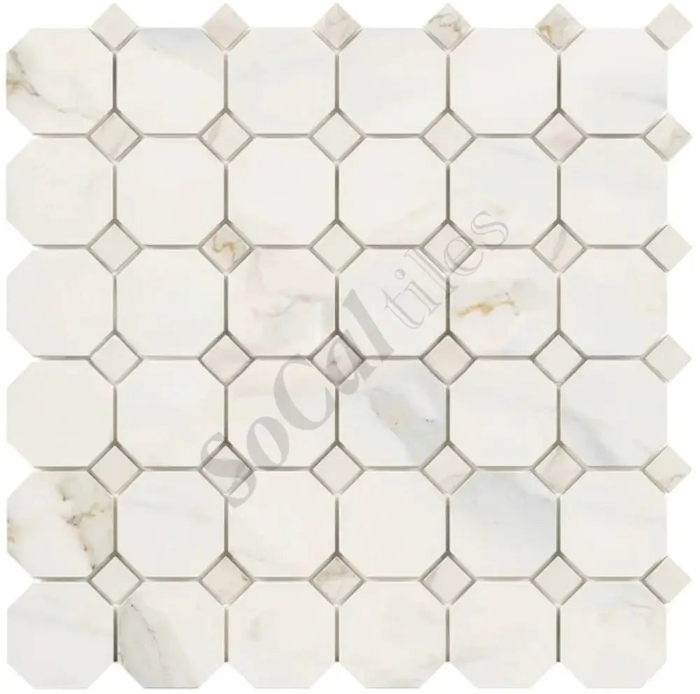 Calacatta Gold Marble Octagon Mosaic Wall Tile