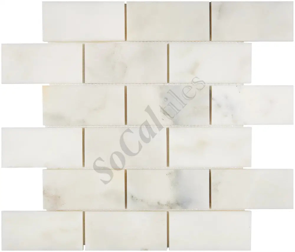 Calacatta Oliva Marble 2’’ X 4’’ Brick Mosaic Polished/Honed Backsplash Tile