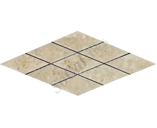 Cappuccino Marble 2-3/4’’ X 6-3/4’’ Deep-Beveled Diamond Mosaic Backsplash Tile