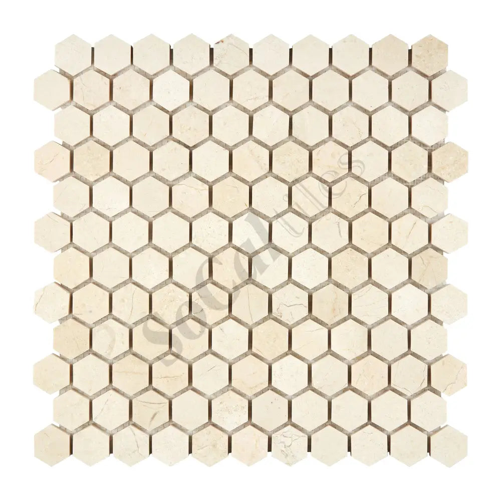 Crema Marfil Marble 1’’ Hexagon Mosaic Backsplash Tile