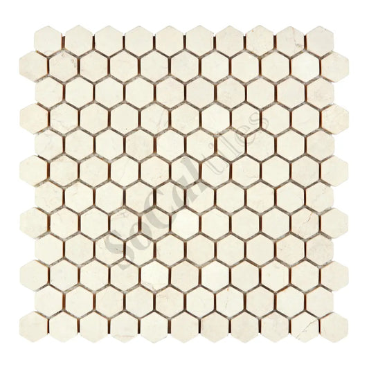 Crema Marfil Marble 1’’ Hexagon Mosaic Backsplash Tile