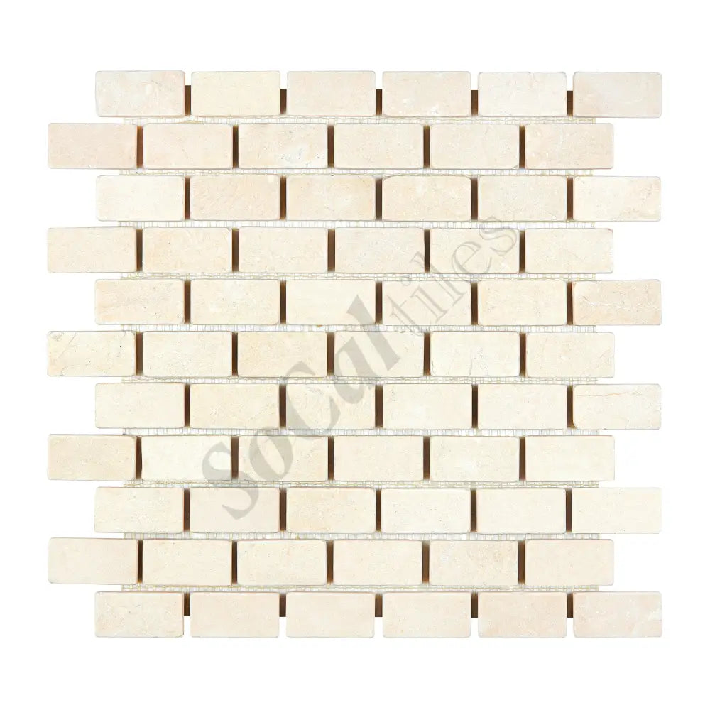 Crema Marfil Marble 1’’ X 2’’ Brick Mosaic Backsplash Tile