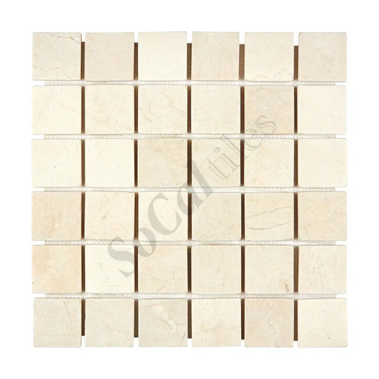 Crema Marfil Marble 2’’ X 2’’ Mosaic Backsplash Tile