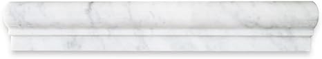 Bianco Carrara White Marble 2’’ X 12’’ Single-Step Chair Rail Trim Single-Step Chair Rail