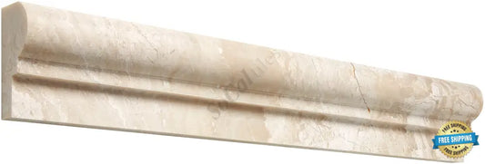 Diano Royal (Queen Beige) Marble 2’’ X 12’’ Single-Step Chair Rail Trim Polished/Honed Single-Step Chair Rail