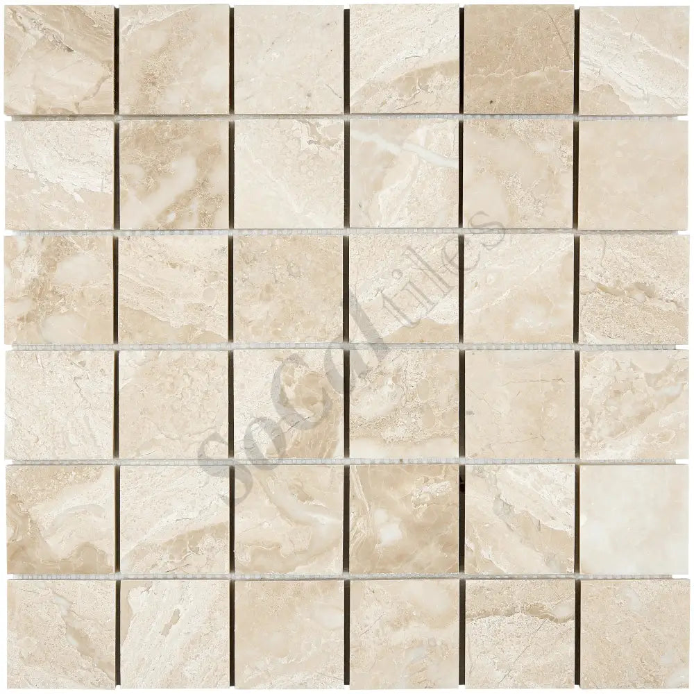 Diano Royal (Queen Beige) Marble 2’’ X 2’’ Mosaic Polished Wall Tile