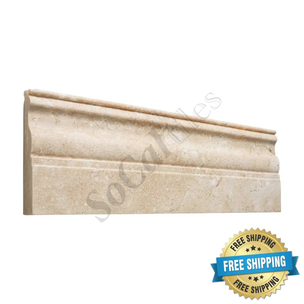 Durango Cream Travertine 4’’ X 12’’ Baseboard Trim Honed Baseboard