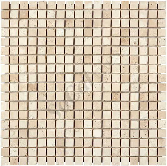 Durango Cream Travertine 5/8’’ X 5/8’’ Mosaic Tumbled Wall Tile