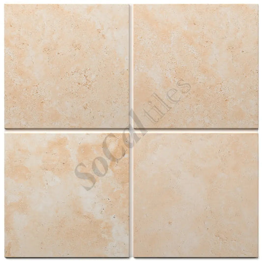 Durango Cream Travertine 6’’ X 6’’ Tile Tumbled Wall Tile
