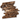 Brown marble-look rectangular mosaic tiles arranged in a staggered brick pattern on a white background.