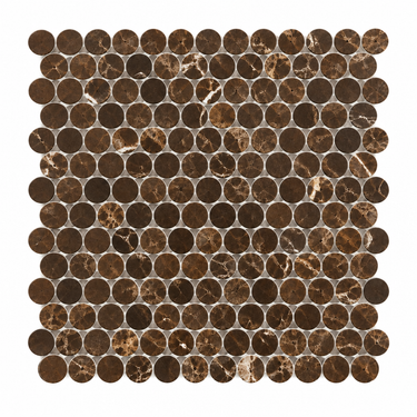 Emperador Dark Marble Mosaic - Penny-Round