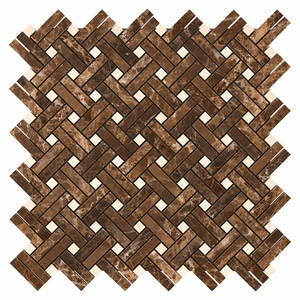 Emperador Dark Marble Mosaic - Stanza with Crema Marfil Dots