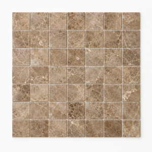 Emperador Light Marble Mosaic - 2x2 Square