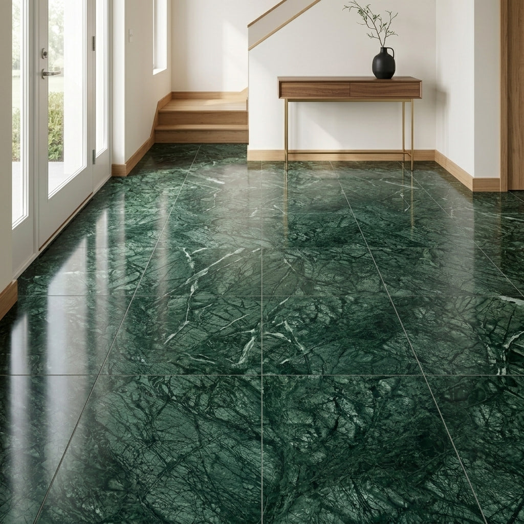 Empress Green Marble Tile - 18x18