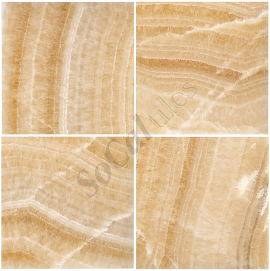 Giallo Crystal Honey Onyx 12’’ X 12’’ Tile Micro-Beveled Polished Wall Tile