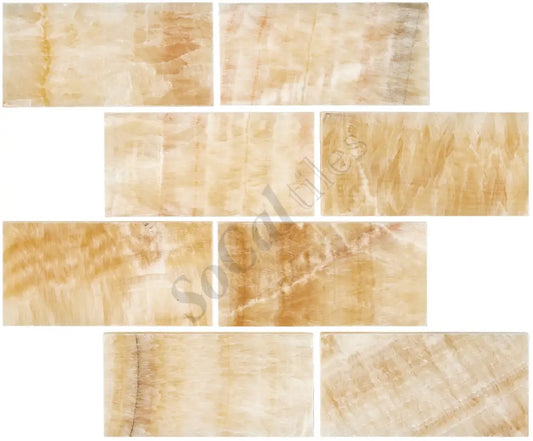 Giallo Crystal Honey Onyx 3’’ X 6’’ Tile Micro-Beveled Polished Wall Tile