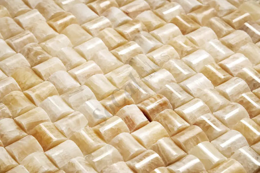 Giallo Crystal Honey Onyx 3D Small-Bread Mosaic Polished Backsplash Tile