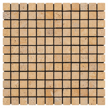 Gold/Yellow Travertine Mosaic - 1x1 Square