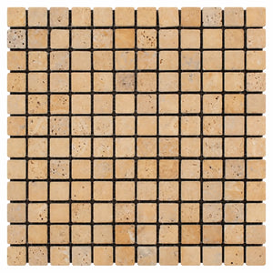Gold/Yellow Travertine Mosaic - 1x1 Square