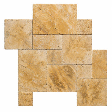 Gold/Yellow Travertine Tile - Versailles Pattern