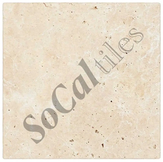 Ivory (Light) Travertine 24’’ X 24’’ Tile - (Cross-cut) Tumbled / 1 Sheet Wall Tile