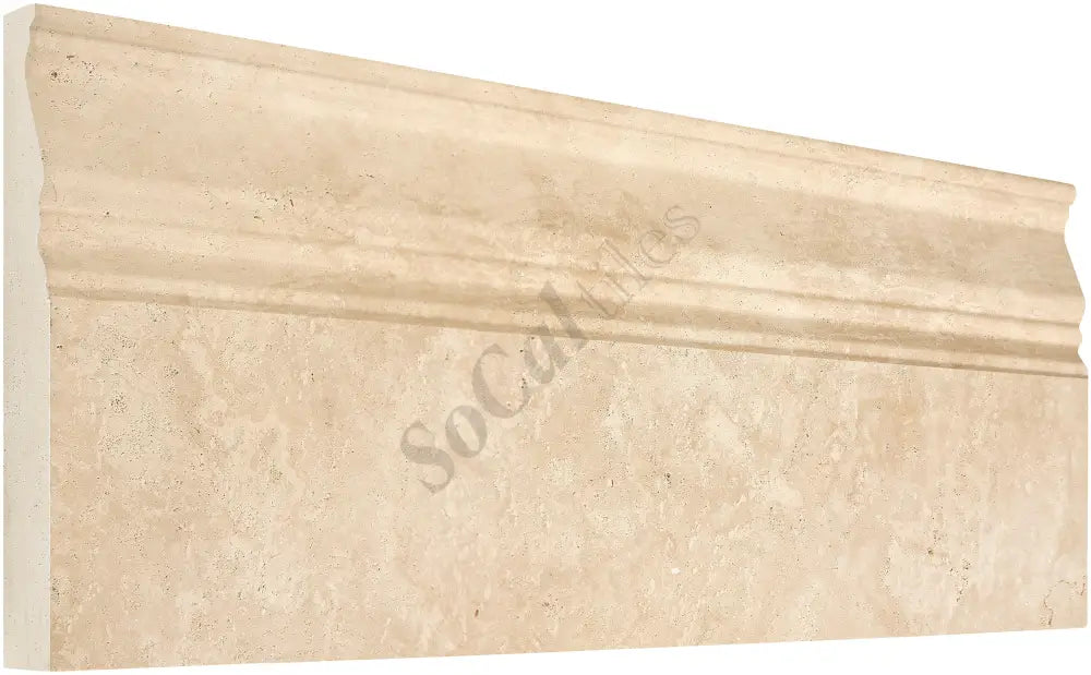 Ivory (Light) Travertine 5’’ X 12’’ Baseboard Trim Honed Baseboard