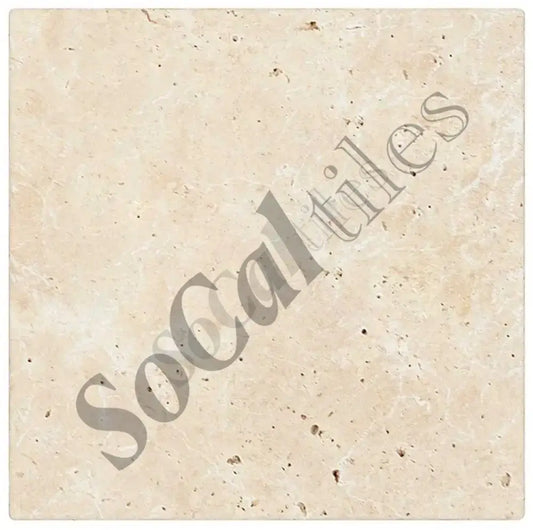 Ivory (Light) Travertine 24’’ X 24’’ Tile - (Cross-cut) Tumbled / 1 Sheet Wall Tile