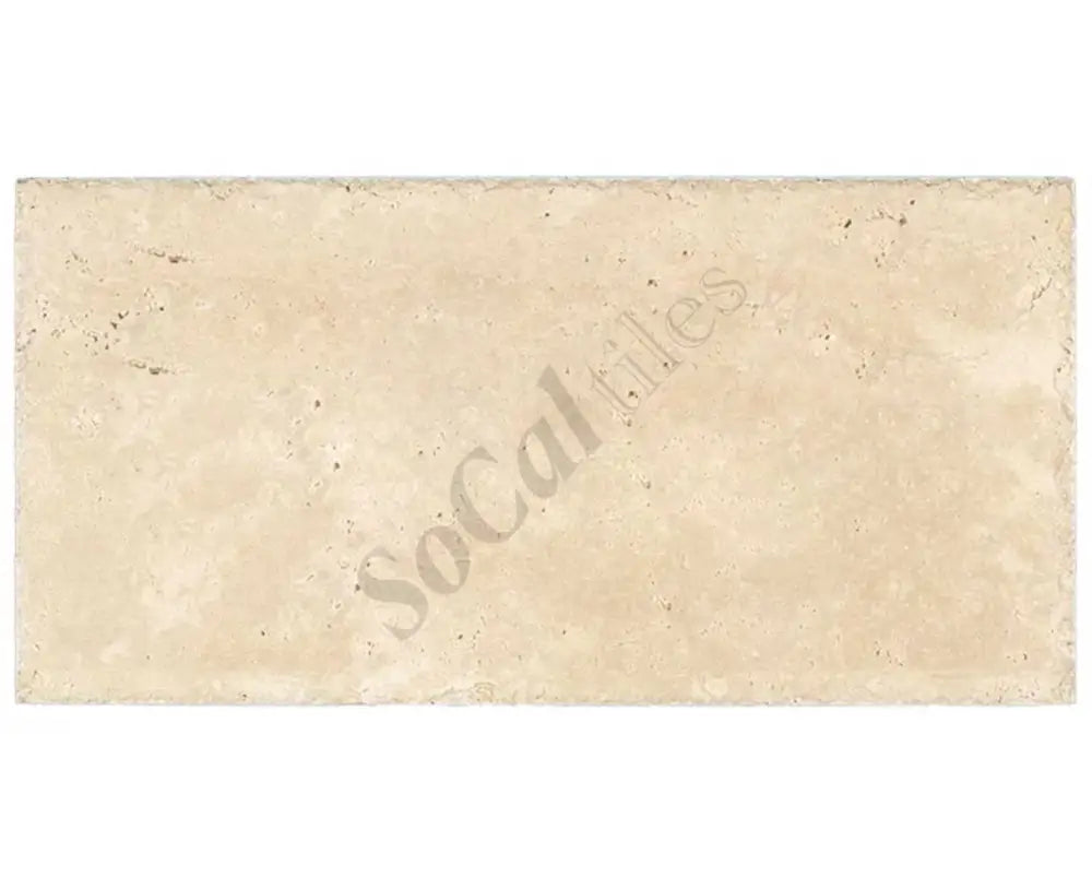 Ivory (Light) Travertine 8’’ X 16’’ Tile - (Cross-cut) Brushed & Chiseled - Unfilled / 1 sheet Wall Tile