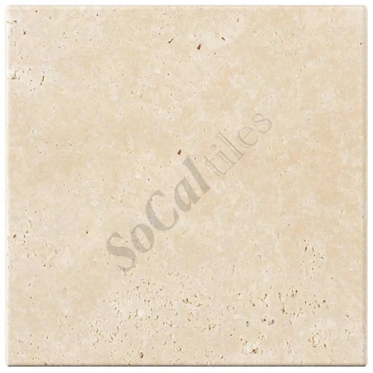 Ivory (Light) Travertine 8’’ X 8’’ Tile - (Cross-cut) Tumbled / 1 sq. ft. Wall Tile