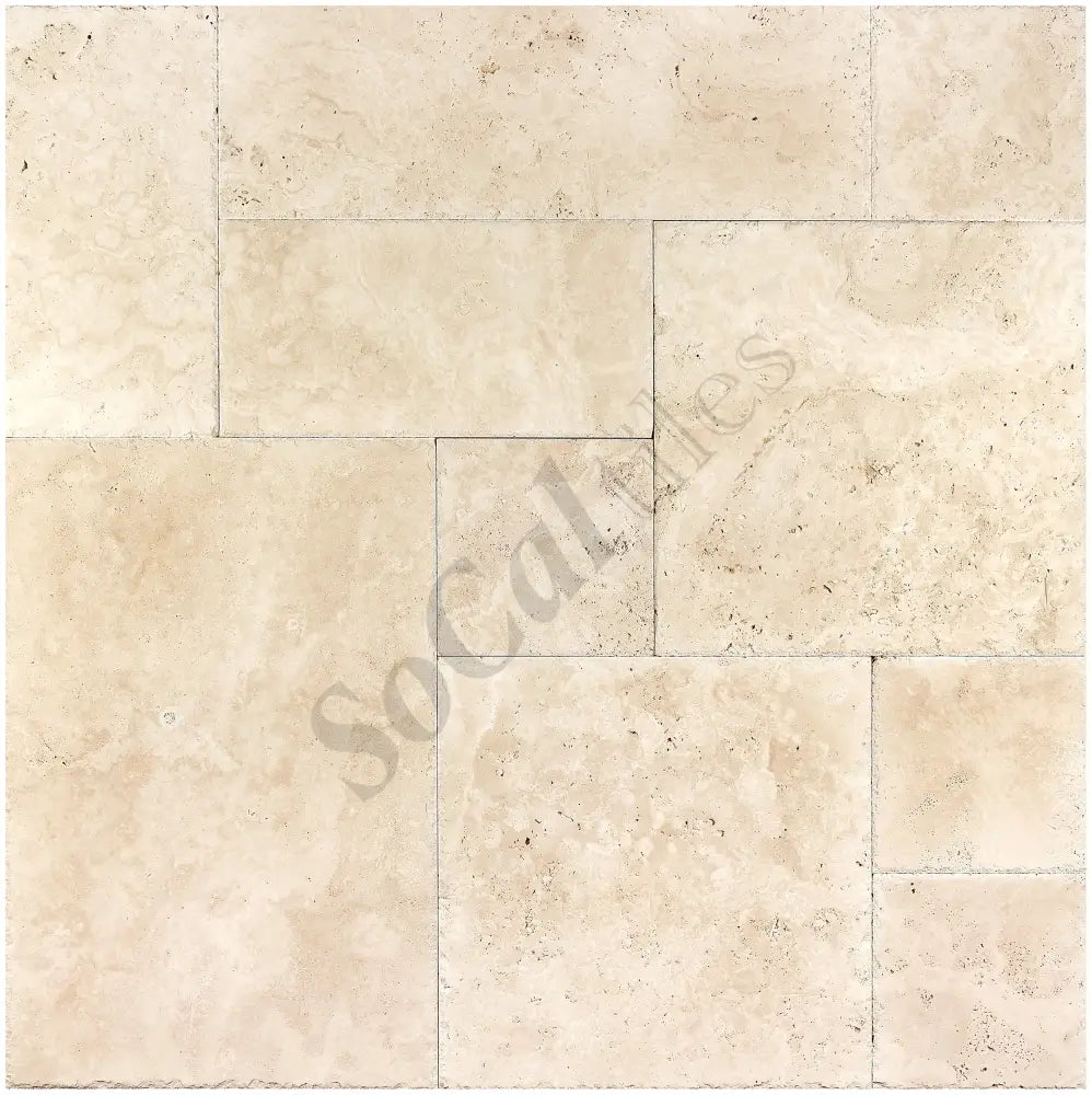 Ivory (Light) Travertine Versailles Pattern Tile Wall Tile