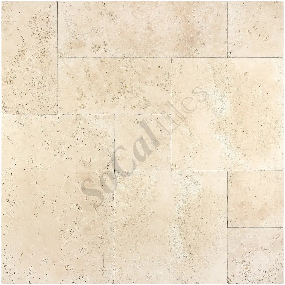 Ivory (Light) Travertine Versailles Pattern Tile Wall Tile
