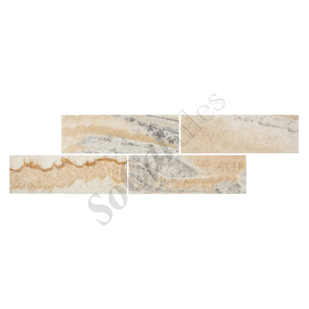 Latravonya Travertine 4’’ X 12’’ Tile Filled & Honed Wall Tile