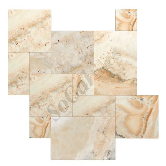 Latravonya Travertine Versailles Tile Filled & Honed/Brushed & Chiseled Wall Tile