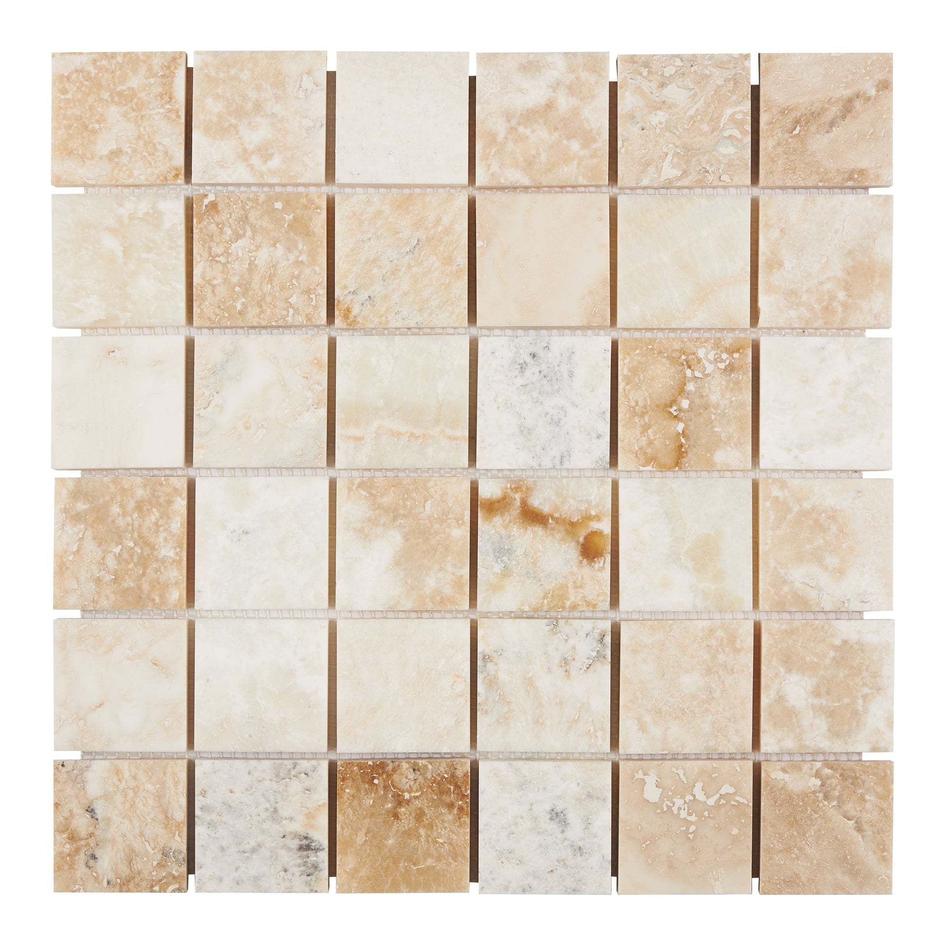 Latravonya Travertine 2’’ X 2’’ Mosaic Filled & Honed Wall Tile