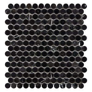 Nero Marquina Marble Mosaic - Penny-Round
