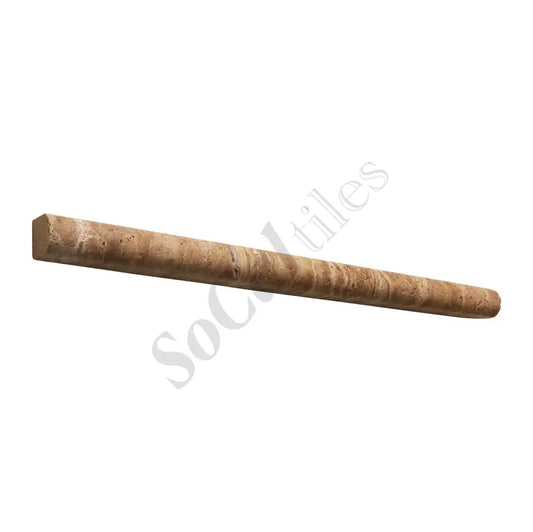 Noce Exotic Travertine Vein-Cut 3/4’’ X 12’’ Bullnose Liner Honed/Polished Honed / 1 pcs. Liner
