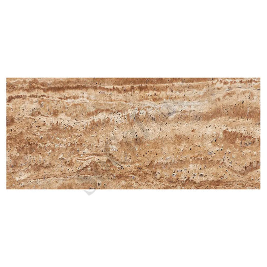 Noce Exotic Travertine Vein-Cut 6’’ X 24’’ Tile Brushed & Unfilled - Straight-Edged Wall Tile