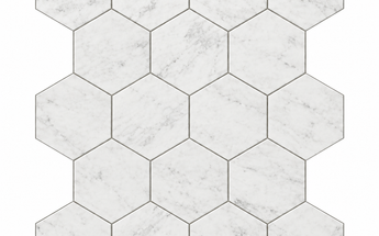 Oriental White Marble Mosaic - 1in Hexagon